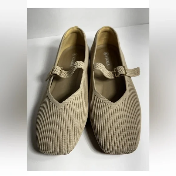 VIVAIA Shoes Womens Sz 9/40 Square-Toe Margot Mary Jane Minimalist Travel Ballet - Picture 3 of 10